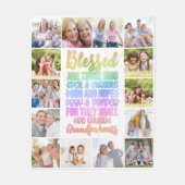 Gezegende Grootouders Fotocollage Fleece Deken (Voorkant)
