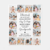 Gezegende grootouders gepersonaliseerd 14 Fotocoll Fleece Deken (Voorkant)