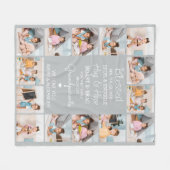 Gezegende grootouders gepersonaliseerd grijs 14 Af Fleece Deken (Voorkant (Horizontaal))