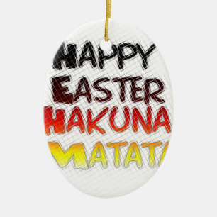 Gezegende Happy Paast Hakuna Matata Holiday Season Keramisch Ornament