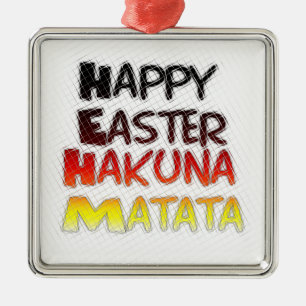 Gezegende Happy Paast Hakuna Matata Holiday Season Metalen Ornament