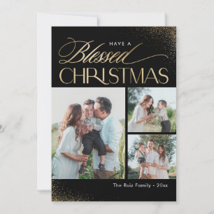 Gezegende Kerst Religieuze Vakantiefoto Kaart