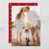 Gezegende Kerstvakantie Handgeschreven Script Foto Feestdagenkaart (Voorkant / Achterkant)