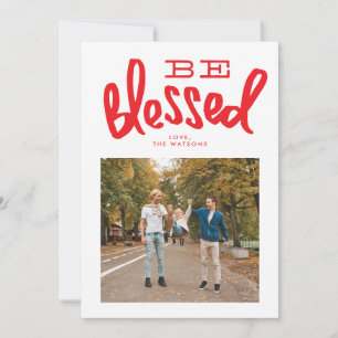 Gezegende Kerstvakantie Handletter Foto Kaart