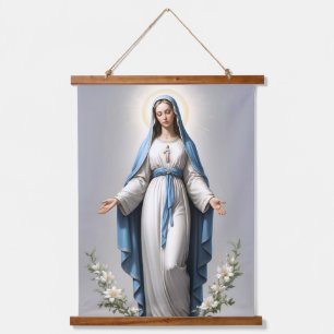 Gezegende Maagd Maria Christelijk Katholieke Hange Hangend Wandkleed