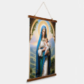 Gezegende Maagd Maria en Baby Jesus Hangend Wandkleed (Gebogen)