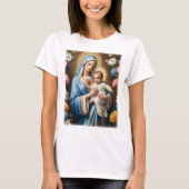 Gezegende Maagd Maria en Baby Jesus T-shirt (Voorkant)