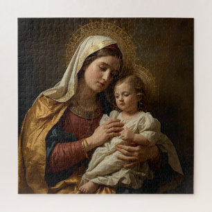 Gezegende Maagd Maria en het kindje Jezus Legpuzzel