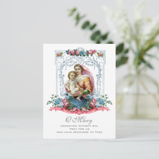 Gezegende Maagd Maria Jezus Katholiek Gebed Sympat Briefkaart (Staand voorkant)