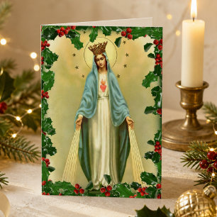 Gezegende Maagd Maria Katholieke Kerst Religieus Feestdagen Kaart