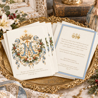 Gezegende Maagd Maria katholieke kerstkaart | Mari
