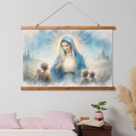 Gezegende Maagd Maria met Kinderen Hangend Wandkleed (Slaapkamer)
