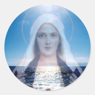 Gezegende Maagd Maria Over de Oceaan Ronde Sticker