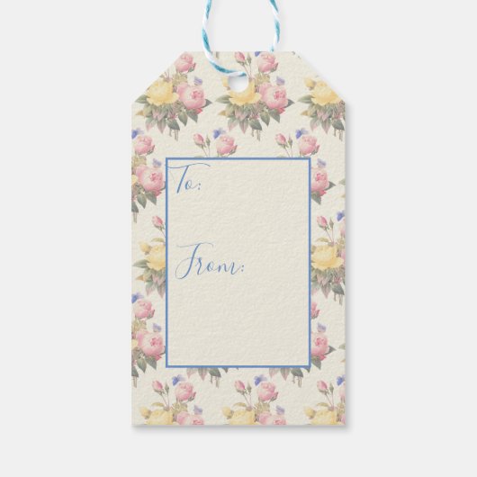 Gezegende Maagd Maria Religieus Katholieke Rozen Cadeaulabel (Achterkant)