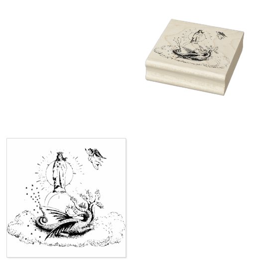 Gezegende maagd Maria Schrift Openbaring Rubberstempel (Gestempeld)