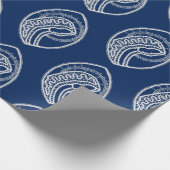 Gezegende Maagd Maria, witte kant, marineblauw Cadeaupapier (Hoek)