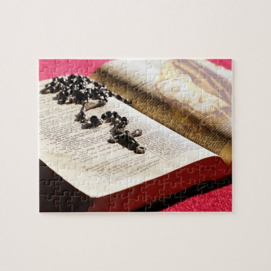 Gezegende Maagd Mary Bible Rosary Legpuzzel (Horizontaal)