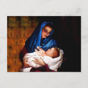 Gezegende Maagd Mary en Baby Child Jesus Briefkaart
