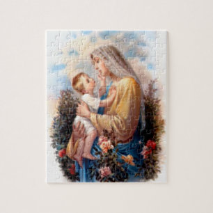 Gezegende Maagd Mary en Baby Child Jesus Legpuzzel