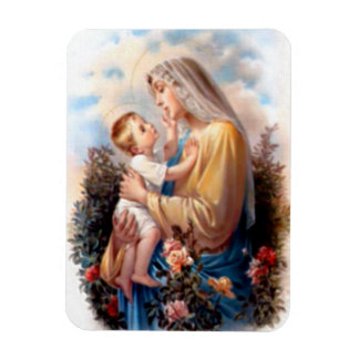 Gezegende Maagd Mary en Baby Child Jesus Magneet