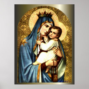 Gezegende Maagd Mary en Baby Child Jesus Poster