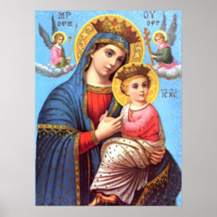 Gezegende Maagd Mary en Baby Child Jesus Poster