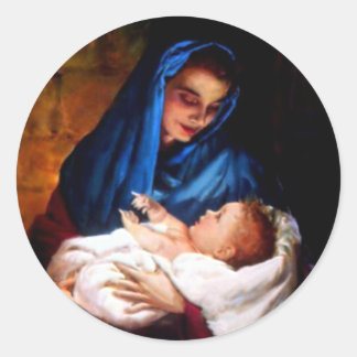 Gezegende Maagd Mary en Baby Child Jesus Ronde Sticker
