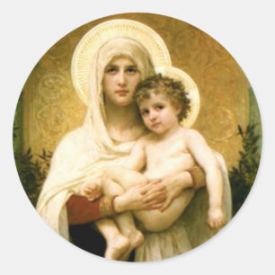Gezegende Maagd Mary en Baby Child Jesus Ronde Sticker