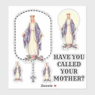 Gezegende Maagd Mary Heilige Rosary Sticker