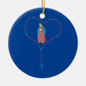 Gezegende Maagd Mary Moeder van Jesus Rosary Keramisch Ornament (Voorkant)