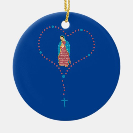 Gezegende Maagd Mary Moeder van Jesus Rosary Keramisch Ornament (Voorkant)