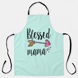 Gezegende mama met Arrow Mint Green Christelijk Sc Schort
