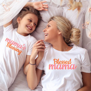 Gezegende mama modern script Moederdag T-shirt