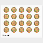 Gezegende mannetjeskrans ronde sticker (Vel)