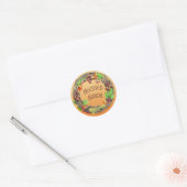 Gezegende mannetjeskrans ronde sticker (Envelop)