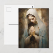 Gezegende Maria bidden Briefkaart (Voorkant / Achterkant)