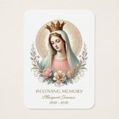Gezegende Maria Katholieke Begrafenis Gedenkteken Visitekaartje (Voorkant)