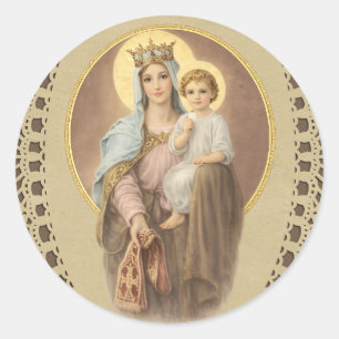 Gezegende Maria Moeder van Priester Jezus Eucharis Ronde Sticker
