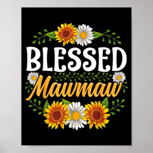Gezegende Mawmaw T-shirt Moederdag Cadeau Bloemen Poster