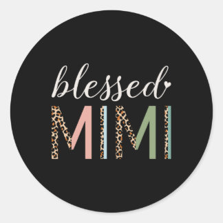 Gezegende Mimi Leopard voor Schattigee Mimi oma mo Ronde Sticker