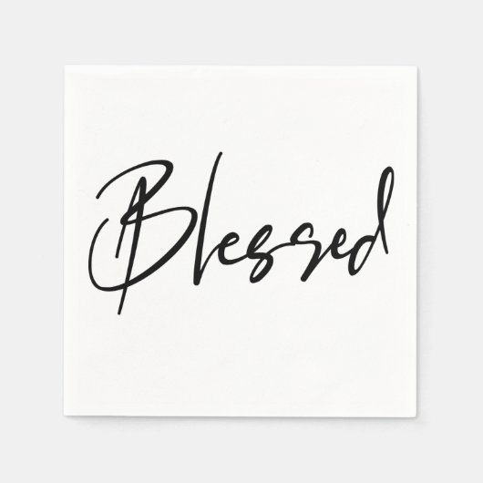 Gezegende minimalistische script Thanksgiving Servet (Voorkant)