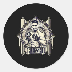 Gezegende Mma Bjj Kickboksen Muay Thai Boksen Cage Ronde Sticker