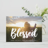 Gezegende moderne typografie Inspirerend foto Feestdagenkaart (Staand voorkant)