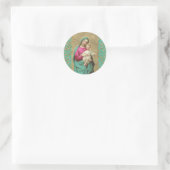Gezegende Moeder Baby Jesus Decoratieve Rand Ronde Sticker (Tas)