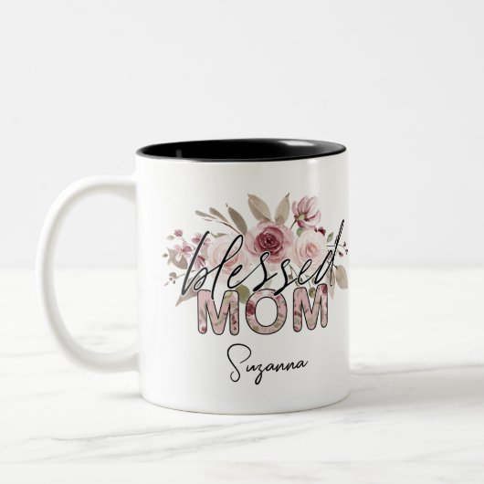 Gezegende Moeder Bloemen Moederdag Koffie Mok (Links)