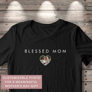 Gezegende Moeder Hart Foto Moederdag Modern Tri-Blend Shirt