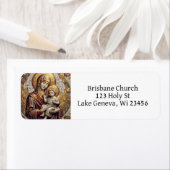 Gezegende Moeder Maria en Baby Jezus | Christmas Etiket (Insitu)