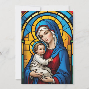 Gezegende Moeder Maria en het kindje Jezus - Maagd Feestdagenkaart