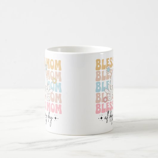 "Gezegende Moeder" Moederdag pastel gekleurde hipp Koffiemok (Center)
