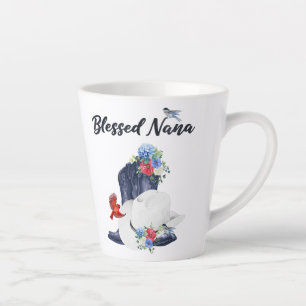Gezegende Nana met cowboylaarzen/hoed & bloemen/vo Latte Mok
